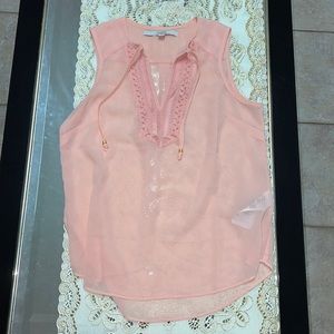 Guess light pink sheer chiffon sleeveless blouse